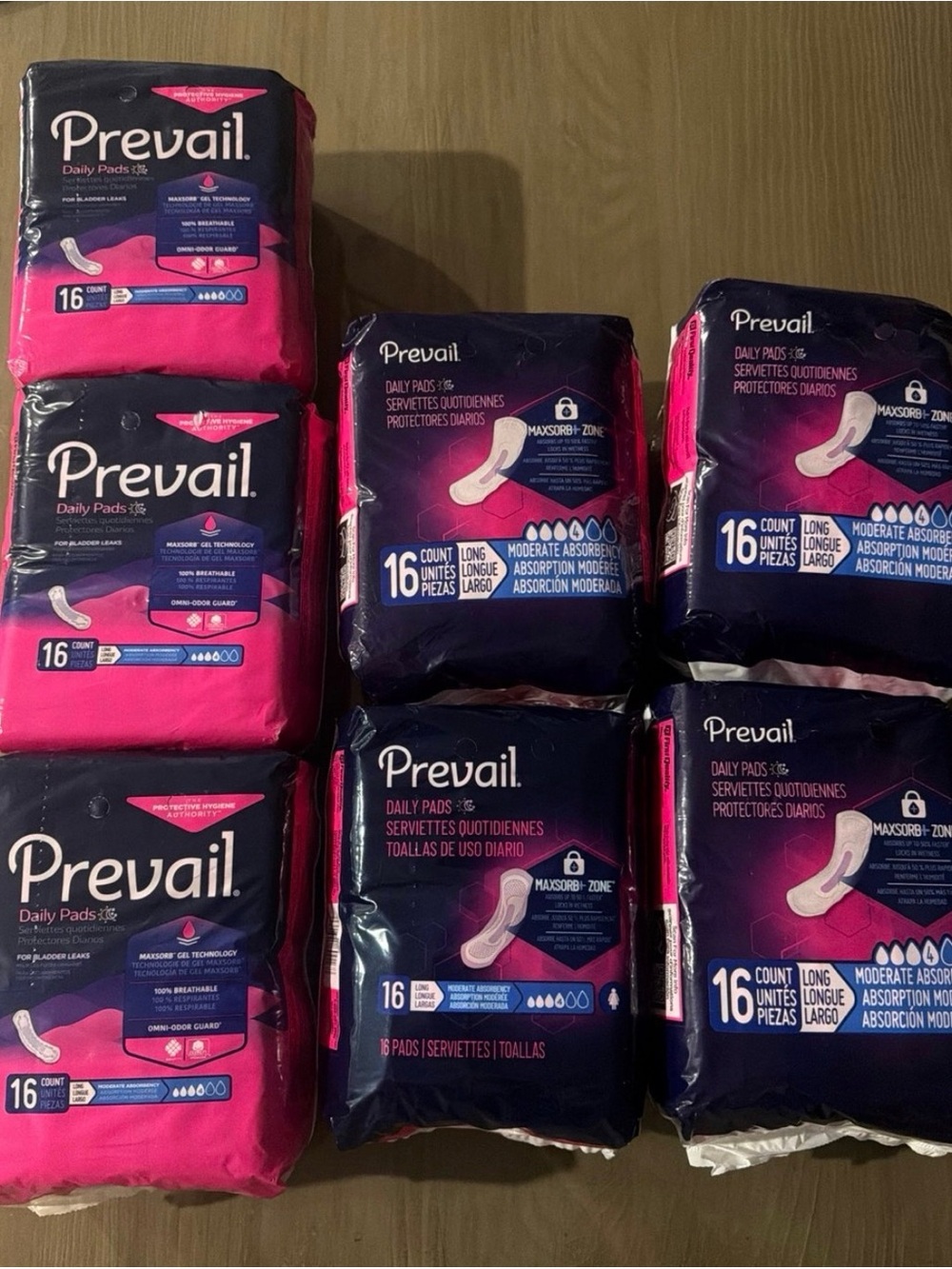 Prevail Pads for Bladder Leaks — Long | Moderate Absorbency | 8 packs of 16
